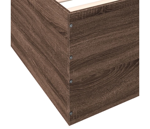 Estructura de cama madera de ingeniería roble marrón 75x190 cm