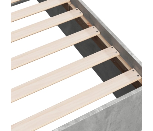 Estructura de cama madera de ingeniería gris hormigón 200x200cm