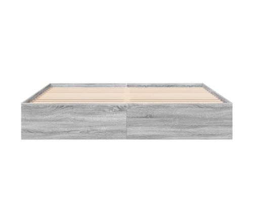 Estructura de cama madera de ingeniería gris Sonoma 200x200 cm