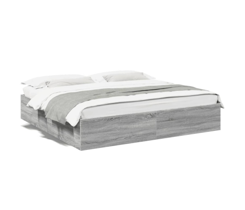 Estructura de cama madera de ingeniería gris Sonoma 200x200 cm