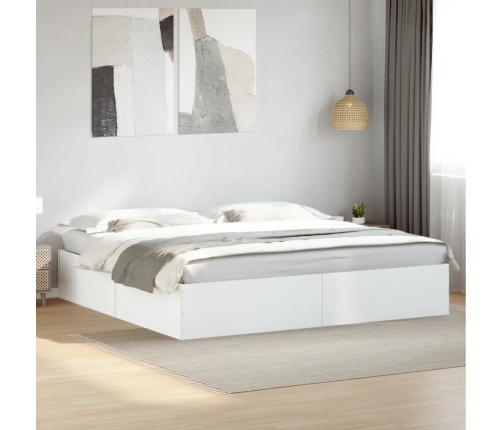 Estructura de cama madera de ingeniería blanca 180x200 cm