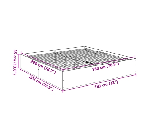 Estructura de cama madera de ingeniería roble Sonoma 180x200 cm