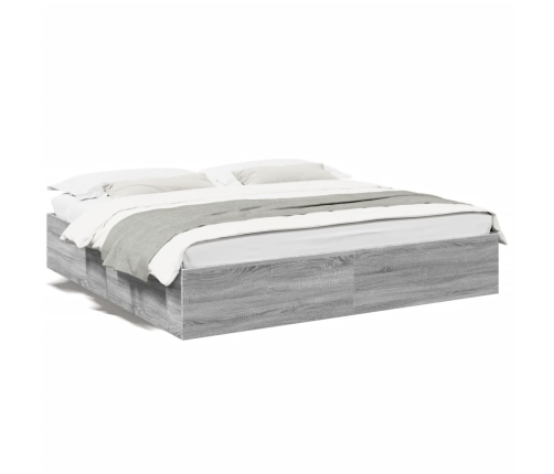 Estructura de cama madera de ingeniería gris Sonoma 180x200 cm