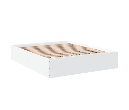 Estructura de cama madera de ingeniería blanca 160x200 cm