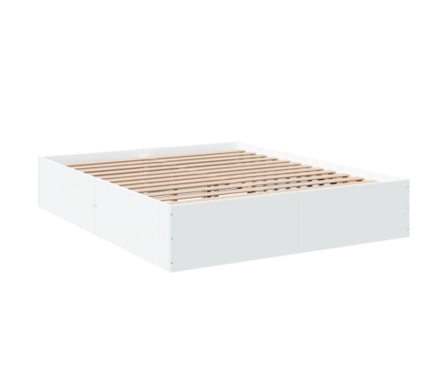 Estructura de cama madera de ingeniería blanca 160x200 cm