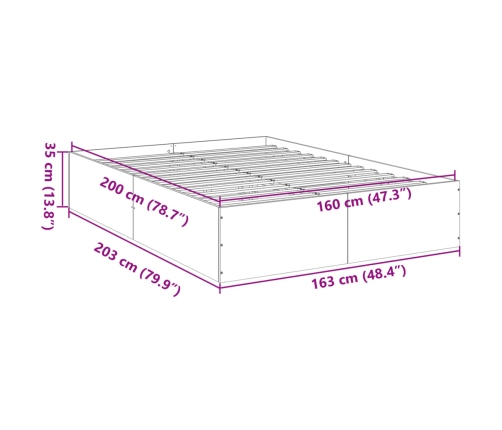 Estructura de cama madera de ingeniería blanca 160x200 cm