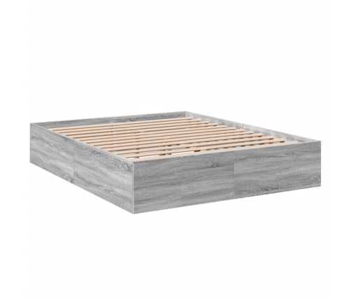 Estructura de cama madera de ingeniería gris Sonoma 160x200 cm