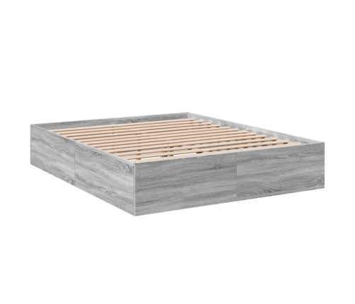 Estructura de cama madera de ingeniería gris Sonoma 160x200 cm