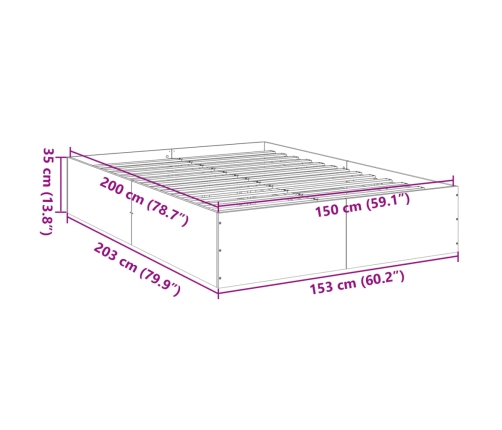 Estructura de cama madera de ingeniería blanca 150x200 cm