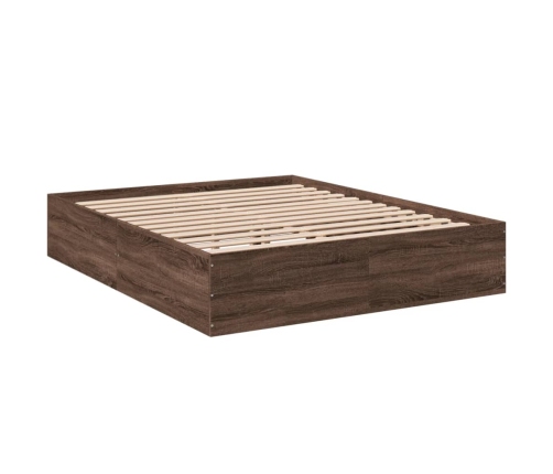Estructura de cama madera de ingeniería marrón roble 150x200 cm