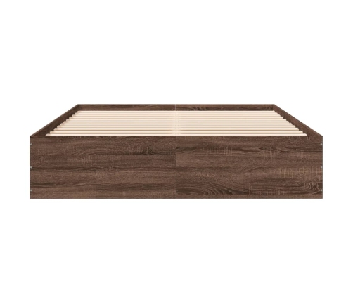 Estructura de cama madera de ingeniería marrón roble 150x200 cm