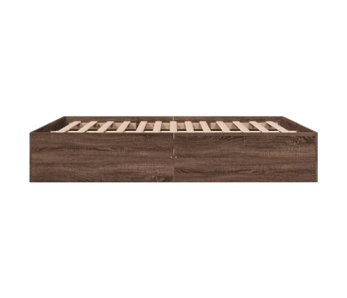 Estructura de cama madera de ingeniería marrón roble 150x200 cm