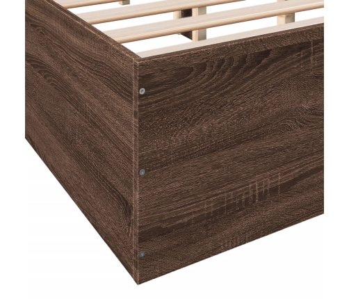 Estructura de cama madera de ingeniería marrón roble 150x200 cm