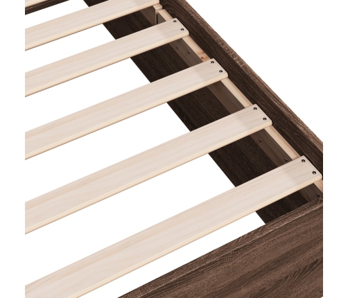 Estructura de cama madera de ingeniería marrón roble 150x200 cm