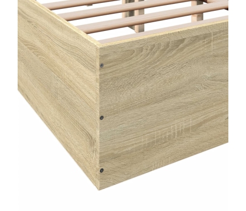 Estructura de cama madera de ingeniería roble Sonoma 140x190 cm