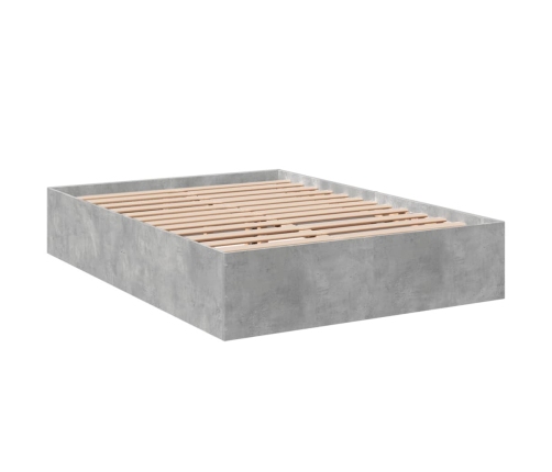 vidaXL Estructura de cama madera de ingeniería gris hormigón 140x190cm