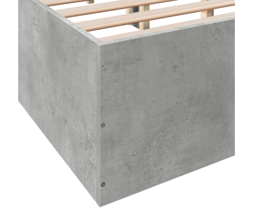 vidaXL Estructura de cama madera de ingeniería gris hormigón 140x190cm