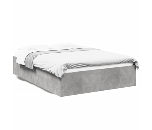 vidaXL Estructura de cama madera de ingeniería gris hormigón 140x190cm