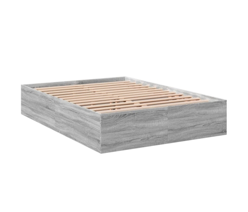 Estructura de cama madera de ingeniería gris Sonoma 140x190 cm