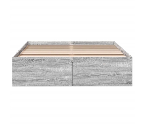 Estructura de cama madera de ingeniería gris Sonoma 140x190 cm