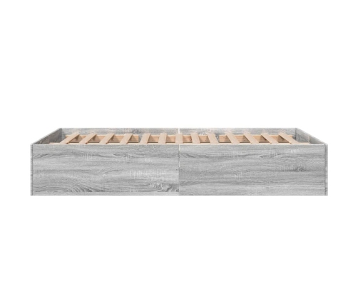 Estructura de cama madera de ingeniería gris Sonoma 140x190 cm