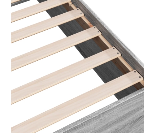Estructura de cama madera de ingeniería gris Sonoma 140x190 cm