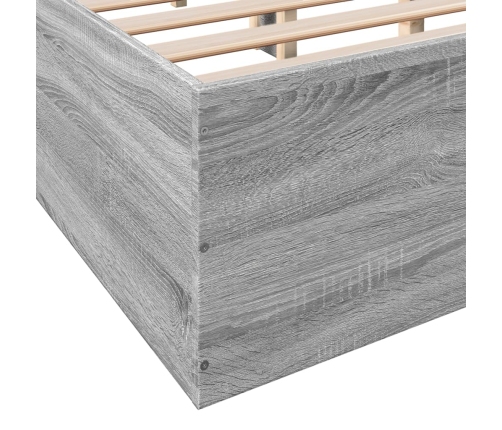 Estructura de cama madera de ingeniería gris Sonoma 140x190 cm