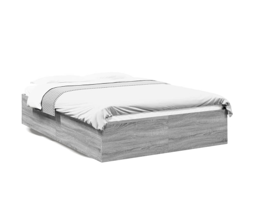 Estructura de cama madera de ingeniería gris Sonoma 140x190 cm