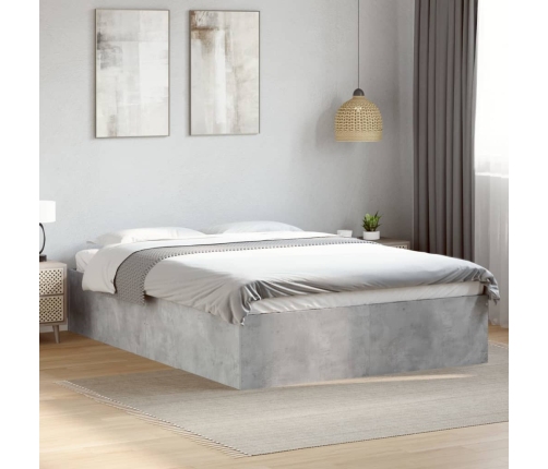 Estructura de cama madera de ingeniería gris hormigón 135x190cm