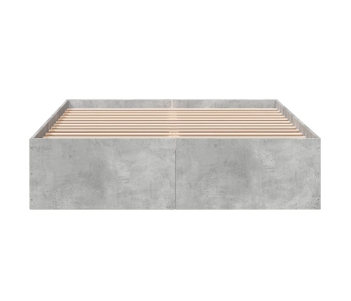 Estructura de cama madera de ingeniería gris hormigón 135x190cm