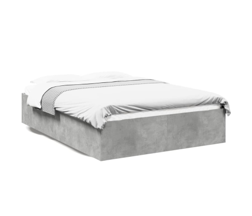 Estructura de cama madera de ingeniería gris hormigón 135x190cm