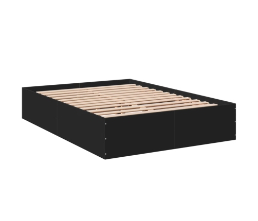 Estructura de cama madera de ingeniería negra 120x190 cm