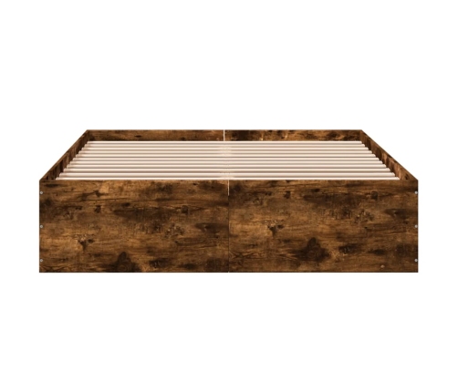 Estructura de cama madera de ingeniería roble ahumado 120x190cm