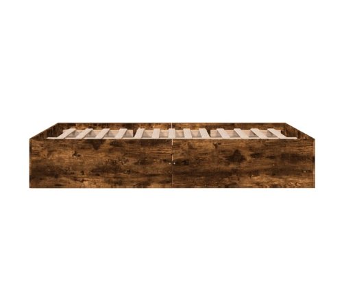 Estructura de cama madera de ingeniería roble ahumado 120x190cm
