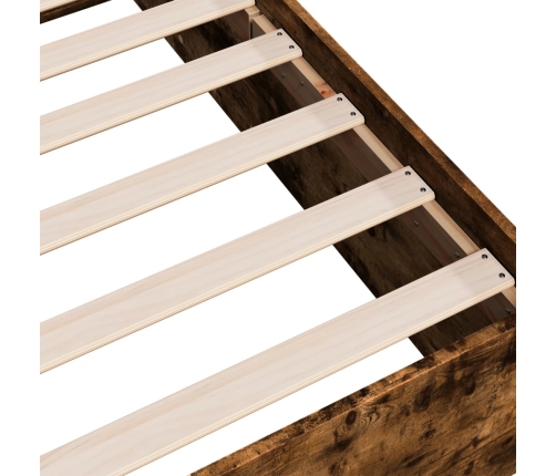 Estructura de cama madera de ingeniería roble ahumado 120x190cm