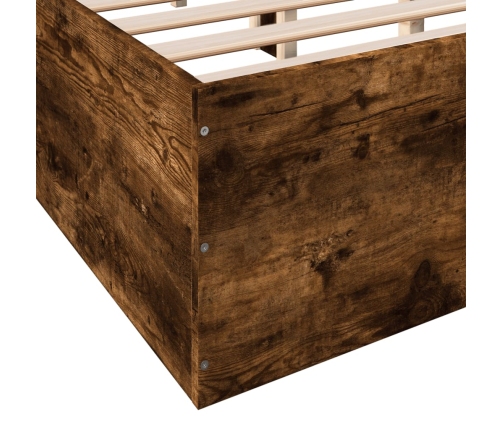 Estructura de cama madera de ingeniería roble ahumado 120x190cm