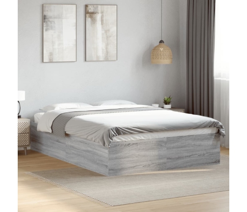 Estructura de cama madera de ingeniería gris Sonoma 120x190 cm