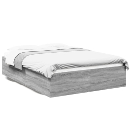 Estructura de cama madera de ingeniería gris Sonoma 120x190 cm