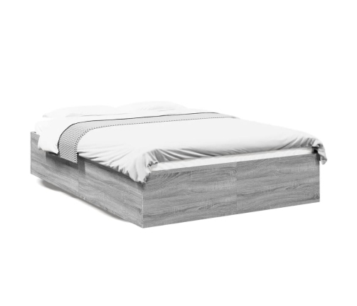 Estructura de cama madera de ingeniería gris Sonoma 120x190 cm