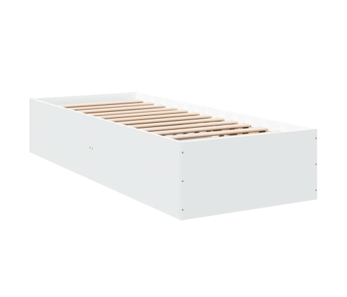 Estructura de cama madera de ingeniería blanca 100x200 cm