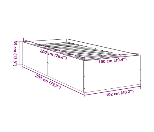 Estructura de cama madera de ingeniería roble Sonoma 100x200 cm