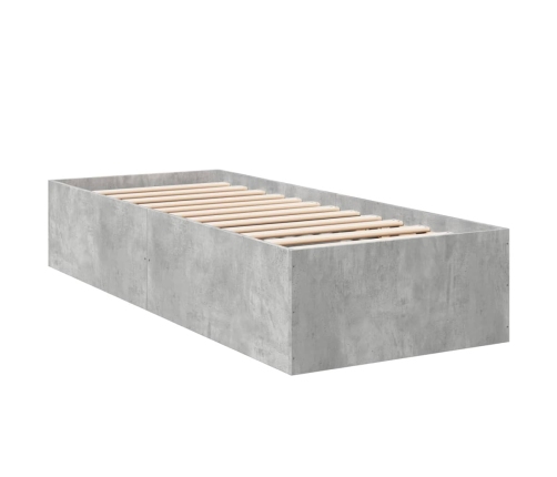 Estructura de cama madera de ingeniería gris hormigón 100x200cm