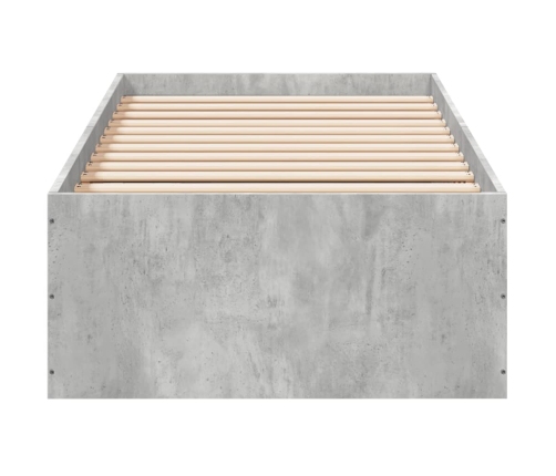 Estructura de cama madera de ingeniería gris hormigón 100x200cm