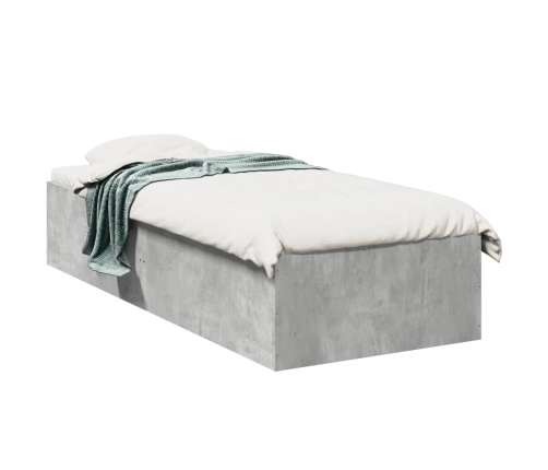 Estructura de cama madera de ingeniería gris hormigón 100x200cm
