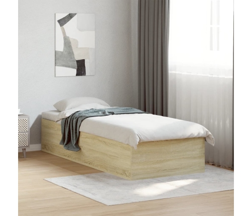 Estructura de cama madera de ingeniería roble Sonoma 90x200 cm