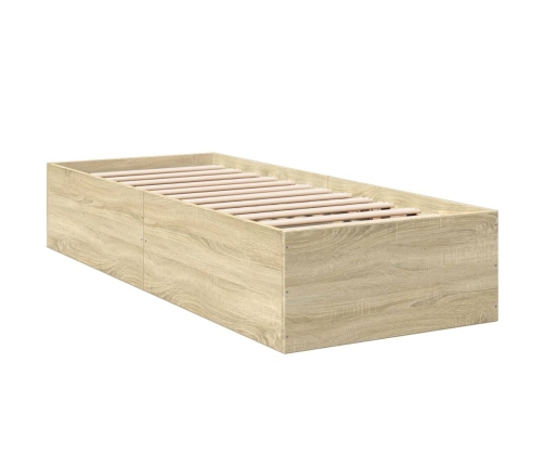 Estructura de cama madera de ingeniería roble Sonoma 90x190 cm