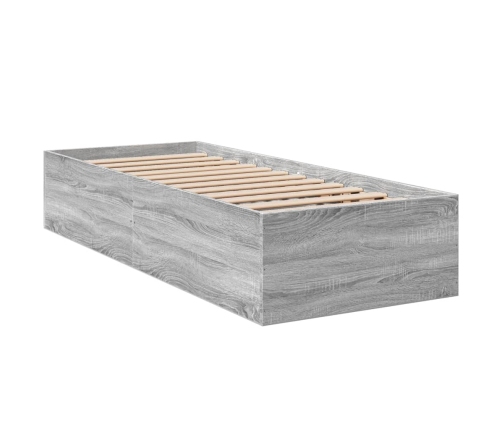 Estructura de cama madera de ingeniería gris Sonoma 90x190 cm