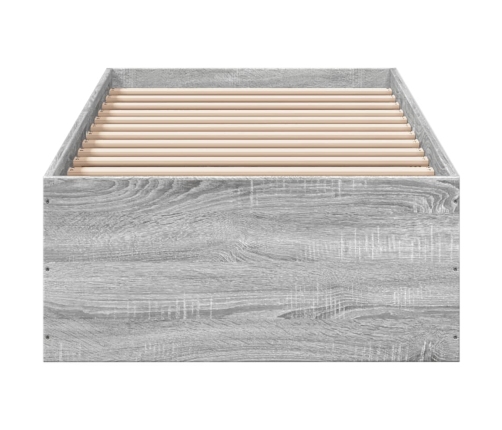 Estructura de cama madera de ingeniería gris Sonoma 90x190 cm