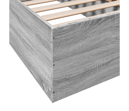 Estructura de cama madera de ingeniería gris Sonoma 90x190 cm