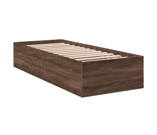 Estructura de cama madera de ingeniería marrón roble 90x190 cm